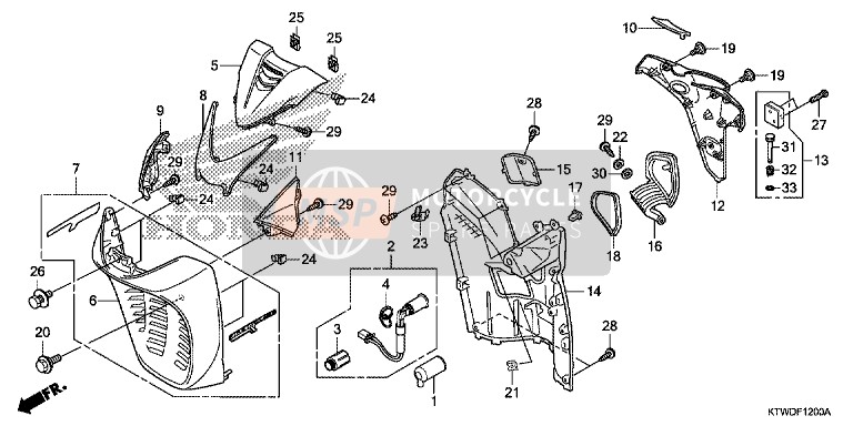 Honda SH300A 2014 Abdeckung Vorne für ein 2014 Honda SH300A